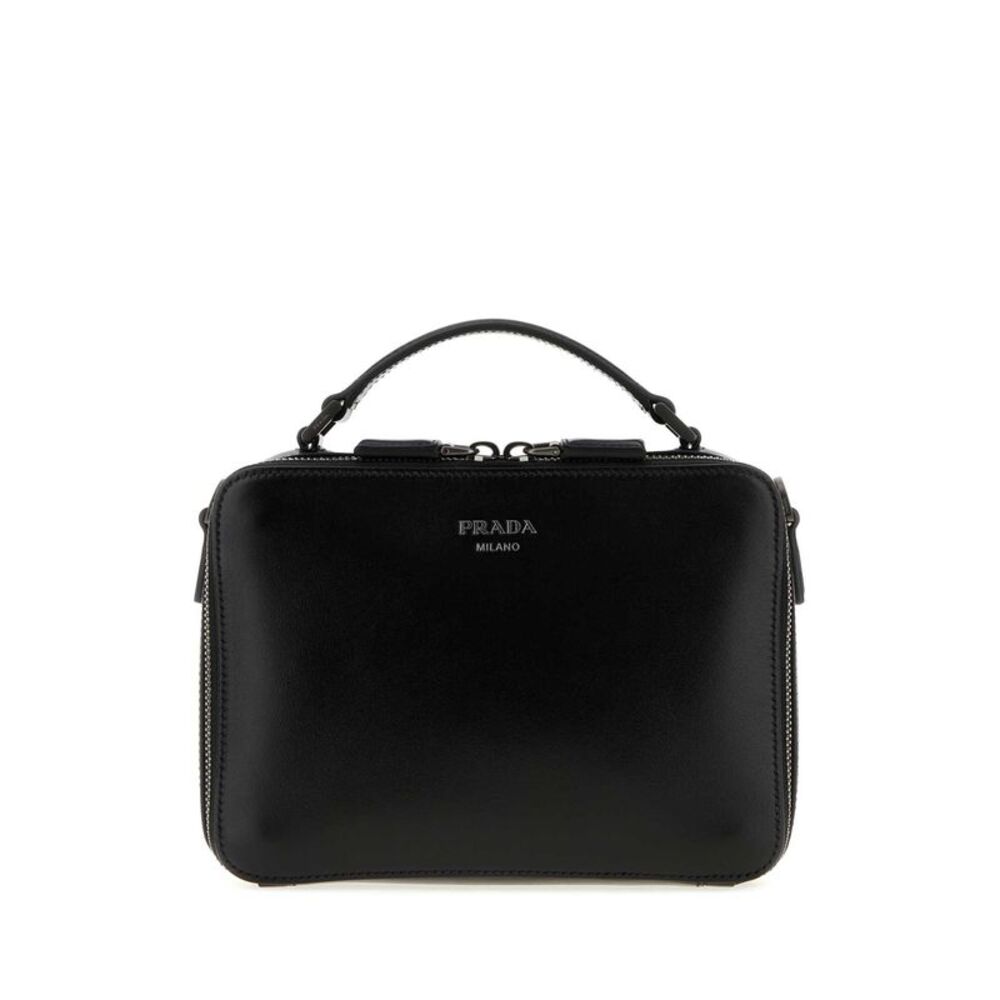 Prada Men Black Leather Brique Handbag
